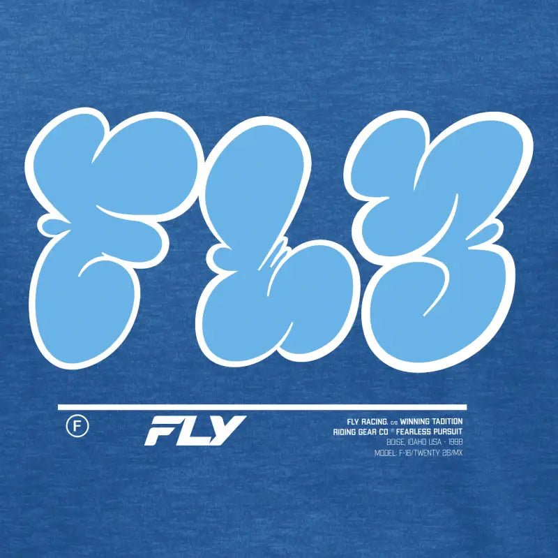 Youth Fly Graffiti Tee Blue Ym - FLY RACING