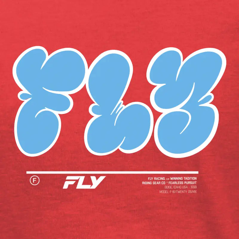 Youth Fly Graffiti Tee Red Ym - FLY RACING