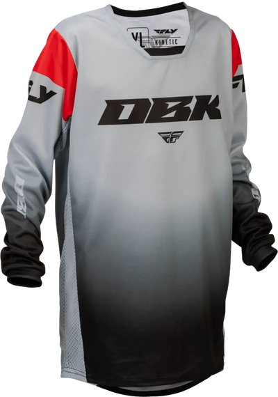 Youth Kinetic Dbk Jersey Grey/Black/Red Yxl - FLY RACING