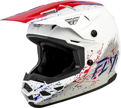 Youth Kinetic Drip Helmet Red/White/Blue Ym - FLY RACING