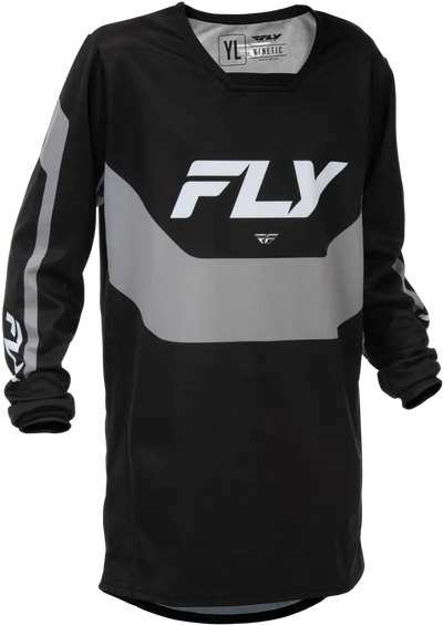 Youth Kinetic Jersey Black/Grey Yxl - FLY RACING