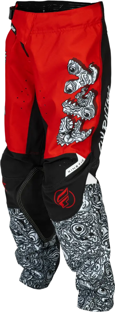 Youth Kinetic Mutant Pants Red/White/Black Sz 24 - FLY RACING