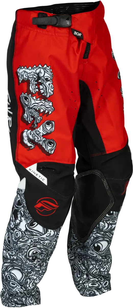 Youth Kinetic Mutant Pants Red/White/Black Sz 18 - FLY RACING