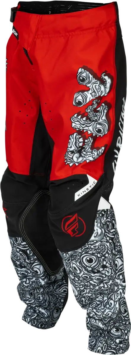 Youth Kinetic Mutant Pants Red/White/Black Sz 18 - FLY RACING