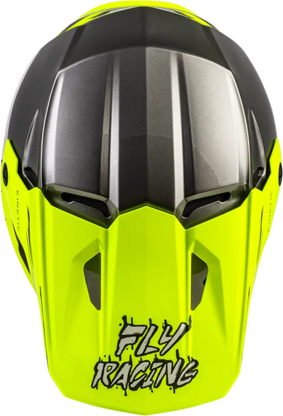 Youth Kinetic Surge Helmet Grey/Hi Vis Ym - FLY RACING