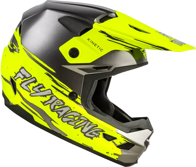 Youth Kinetic Surge Helmet Grey/Hi Vis Ym - FLY RACING