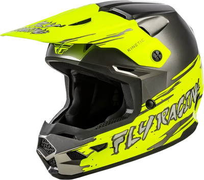 Youth Kinetic Surge Helmet Grey/Hi Vis Ym - FLY RACING