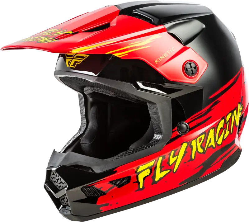Youth Kinetic Surge Helmet Black/Red/Yellow Yl - FLY RACING