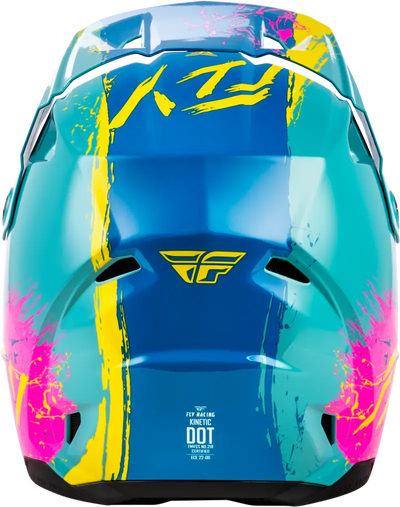Youth Kinetic Drip Helmet Turquoise/Pink/Yellow Yl - FLY RACING