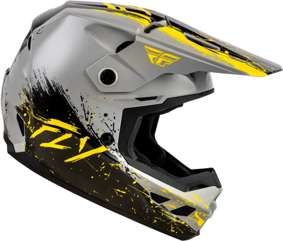 Youth Kinetic Drip Helmet Grey/Black/Yellow Ys - FLY RACING