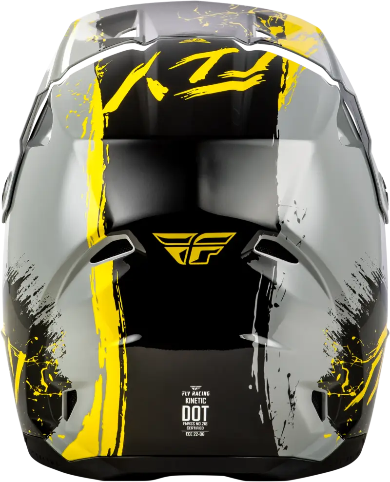 Youth Kinetic Drip Helmet Grey/Black/Yellow Ys - FLY RACING