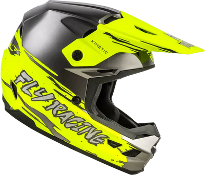 Youth Kinetic Surge Helmet Grey/Hi Vis Yl - FLY RACING