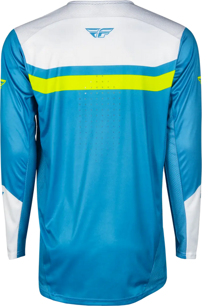 Youth Rayce Bicycle Jersey Blue/White/Lime Green Ys - FLY RACING