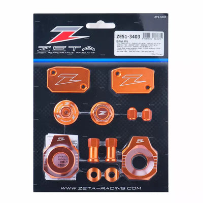 Orange Zeta billet kit for Zeta ZE51-3433 bike, high-quality ze51-3433 billet kit