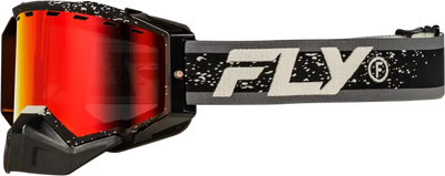 Zone Snow Goggle Black/Grey W/Red Mirror/Amber Lens - FLY RACING