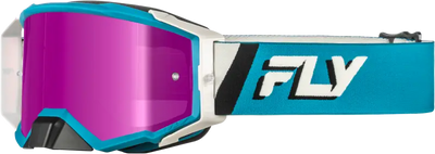 Zone Elite Goggle Blue/White W/ Magenta Mirror/Smoke Lens - FLY RACING