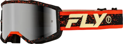 Zone Goggle Black/Red/Cream W/ Silver Mirror/Smoke Lens - FLY RACING