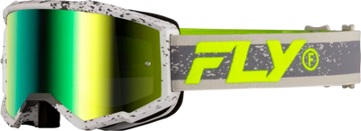 Zone Goggle Dark Grey/Hi Vis W/ Iridescent Grn Mirror Lens - FLY RACING