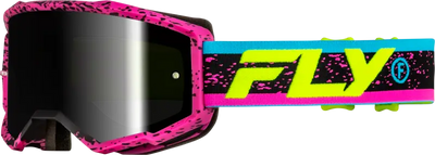 Zone Goggle Pink/Black/Hi Vis W/ Black Mirror/Smoke Lens - FLY RACING
