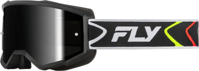 Zone Goggle Black/White W/Black Mirror/Smoke Lens - FLY RACING