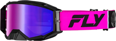 Zone Pro Goggle Pink/Black W/ Iridescent Red Mir/Smk Lens - FLY RACING