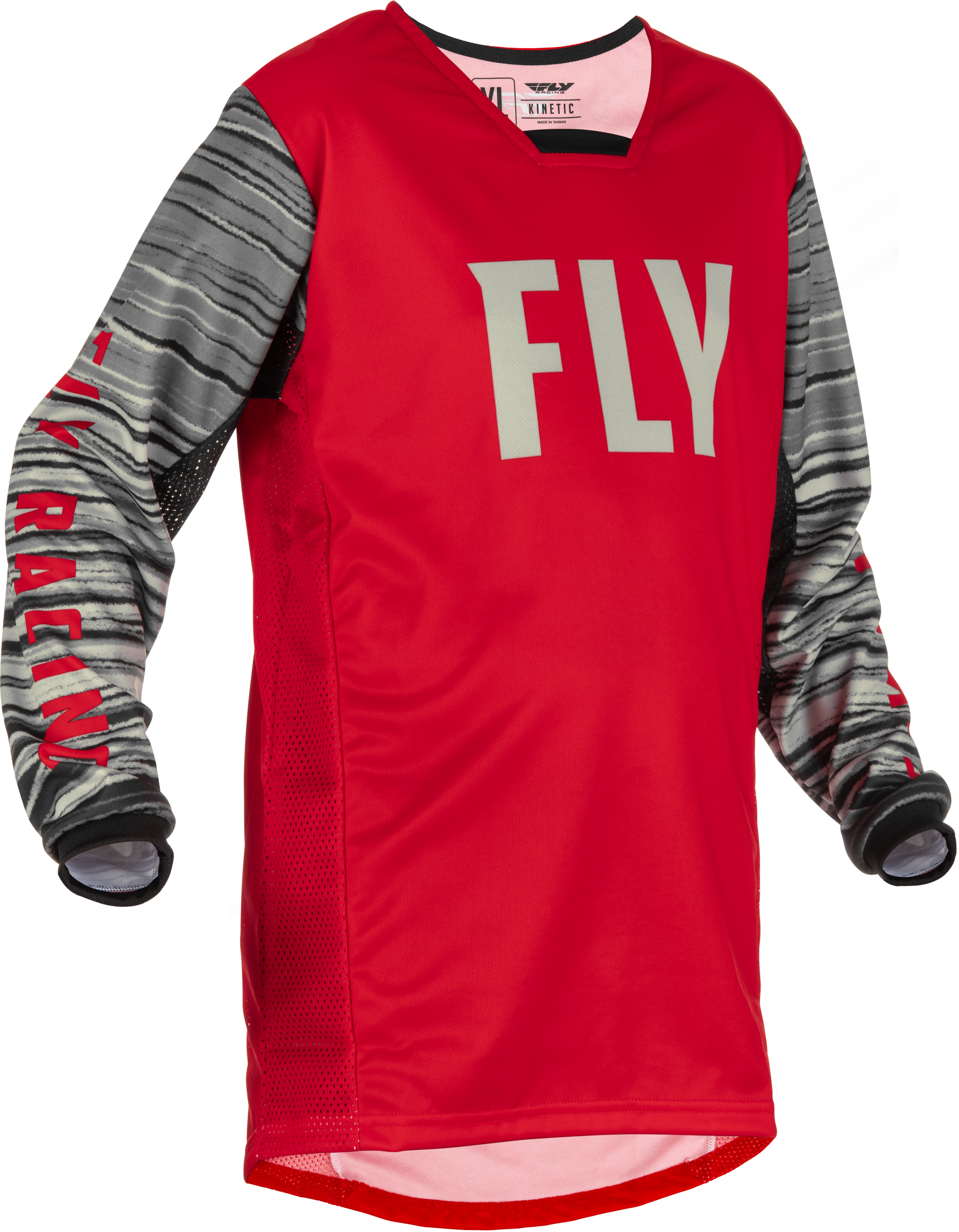 Fly Racing Fly Racing 375-527YM Youth Kinetic Wave Jersey Red/Grey Ym