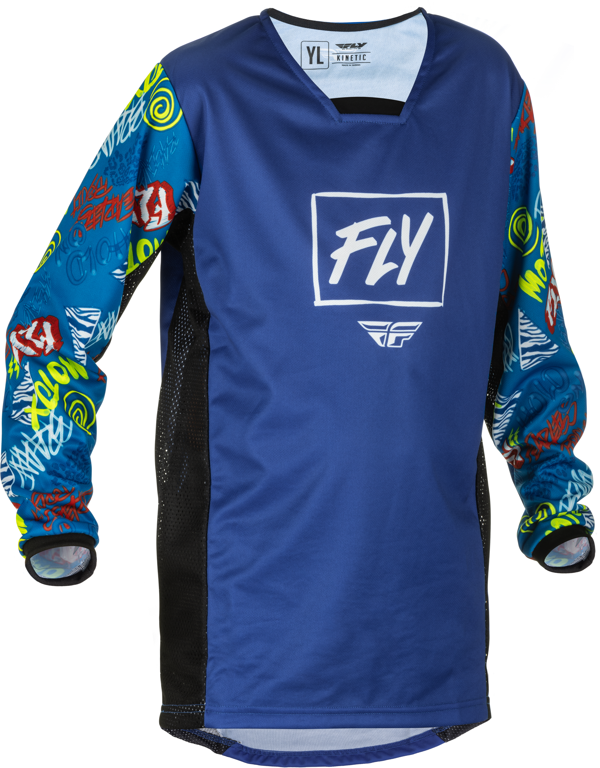 Fly Racing Fly Racing 375-427YL Youth Kinetic Rebel Jersey Blue/Light Blue Yl