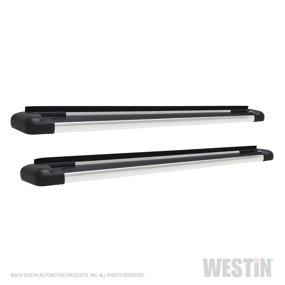 Running Board Polished; Aluminum; With LED End Caps; Mounting Bracket Required; 74.25 Inch Length