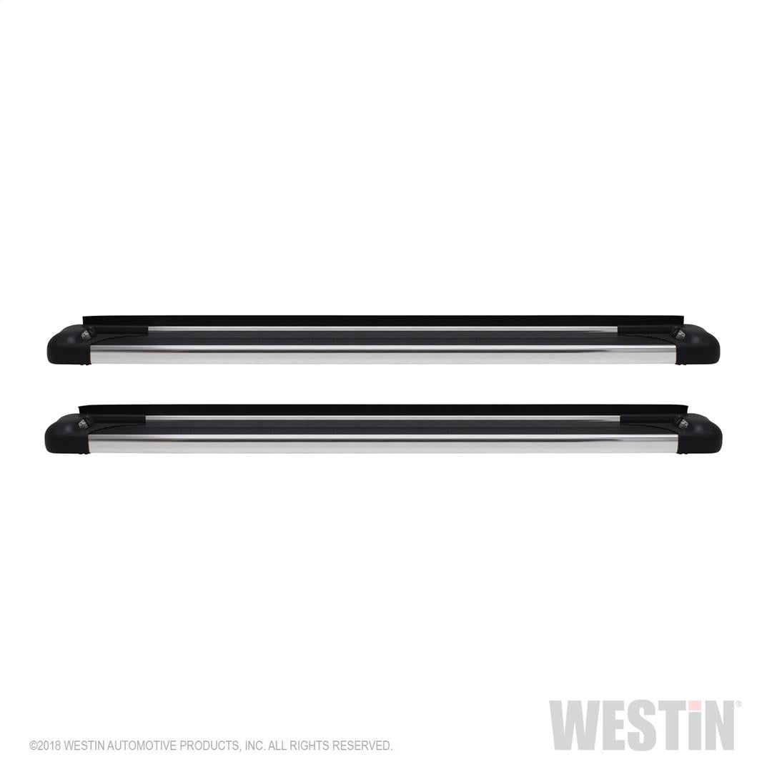 Running Board Polished; Aluminum; With LED End Caps; Mounting Bracket Required; 74.25 Inch Length