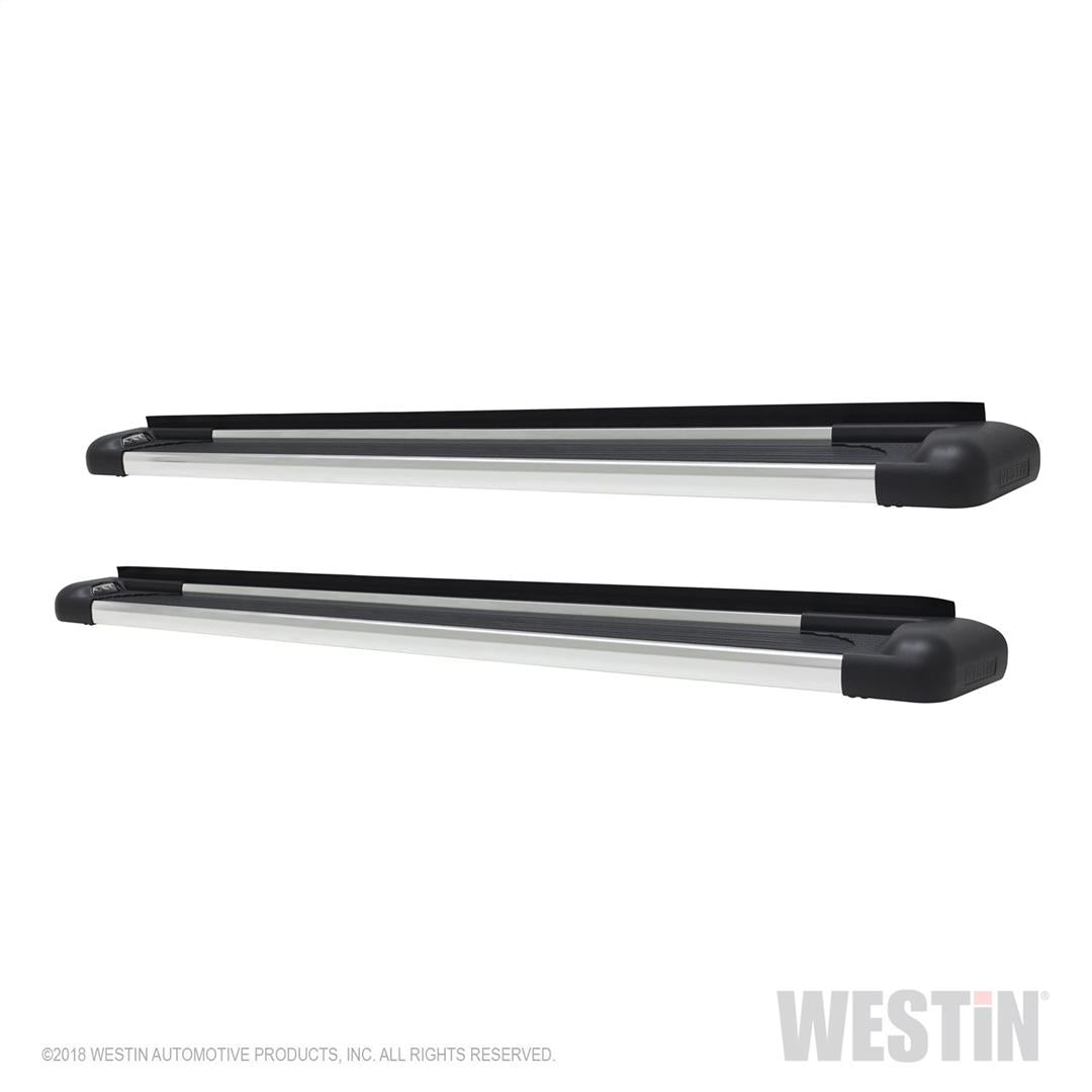 Running Board Polished; Aluminum; With LED End Caps; Mounting Bracket Required; 74.25 Inch Length