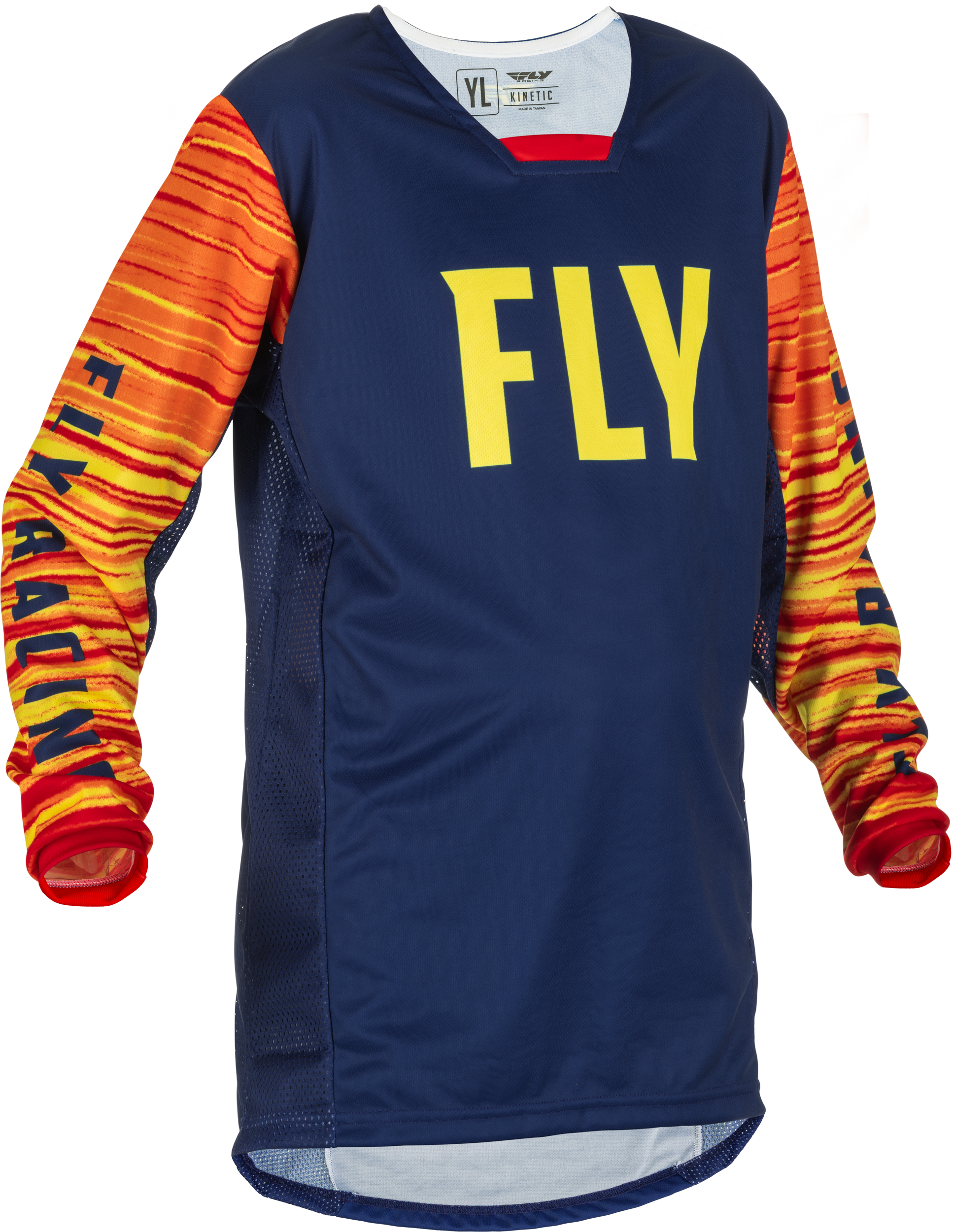 Fly Racing Fly Racing 375-526YL Youth Kinetic Wave Jersey Navy/Yellow/Red Yl